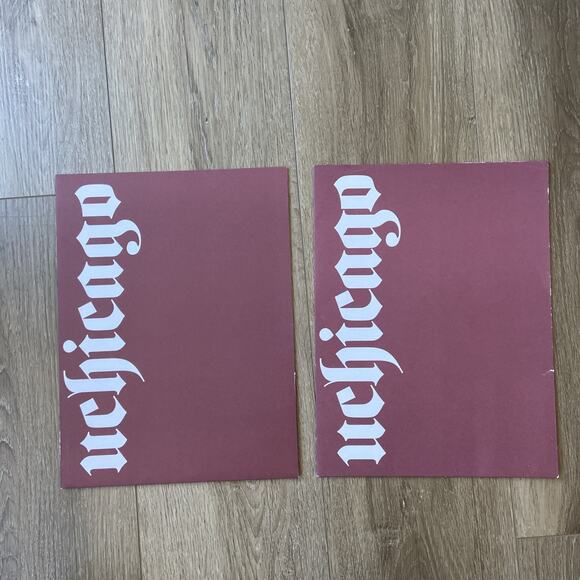 University of Chicago 2 Pocket Folders Lot 9 Maroon Grey Blue Seal - Picture 11 of 16